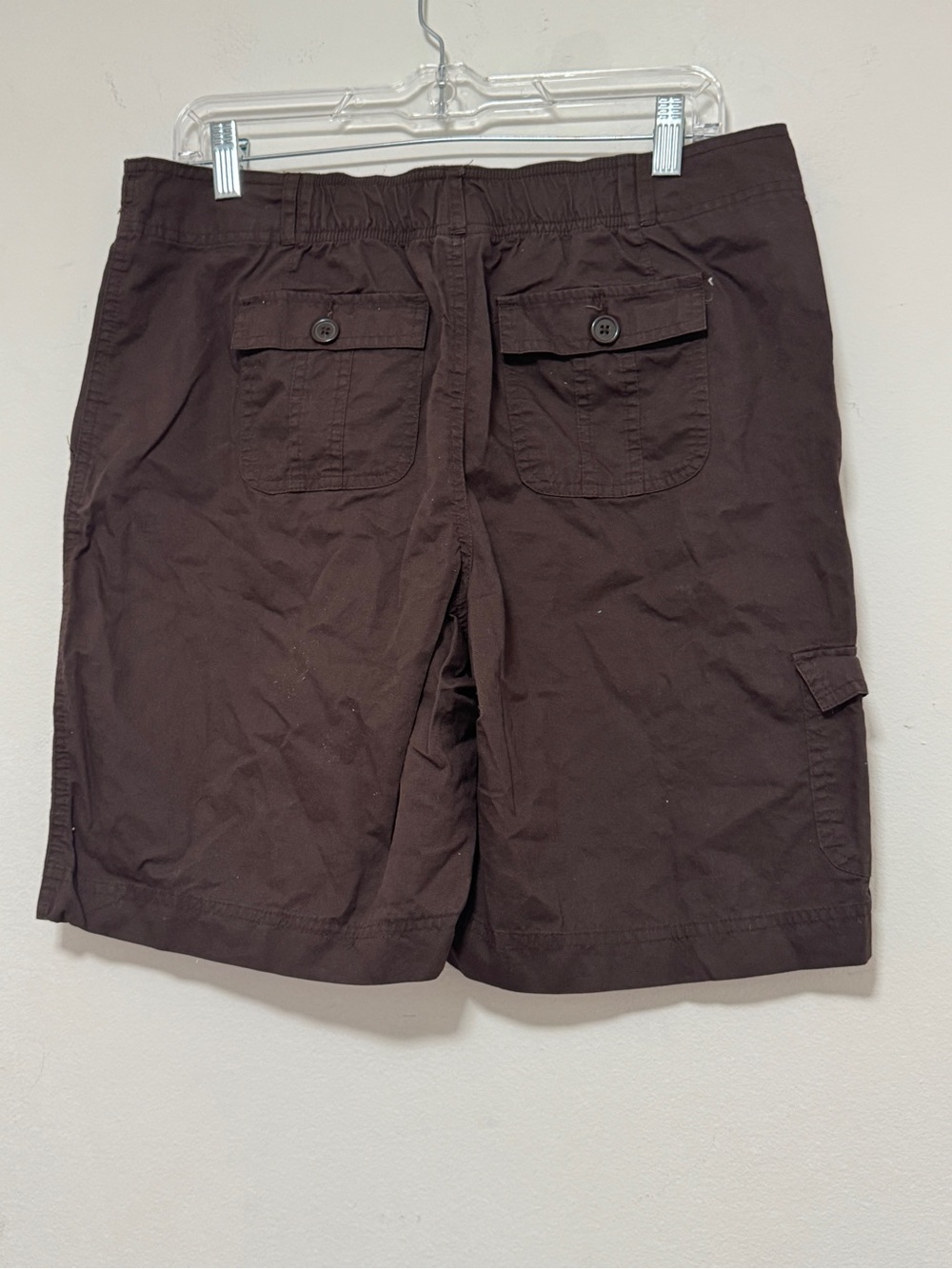 NEW Basic Editions Women’s Brown Cargo Shorts Elastic Drawstring Waist Cotton M - Picture 10 of 10